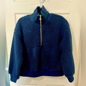 Fuzzy half zip pullover